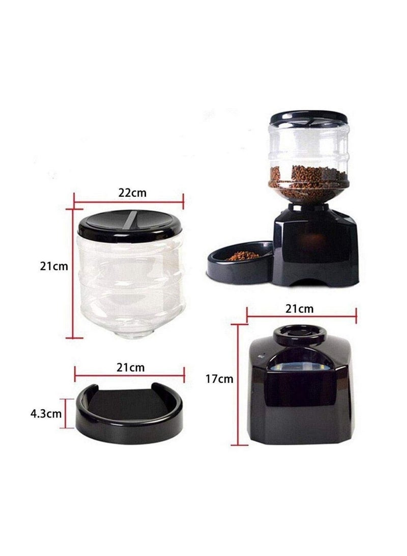 5.5L Automatic Timed Quantitative Pet Feeder with Voice Message Recording and LCD Screen Timer Programmable 3 Meals a Day - for Dogs and Cats - Image 3