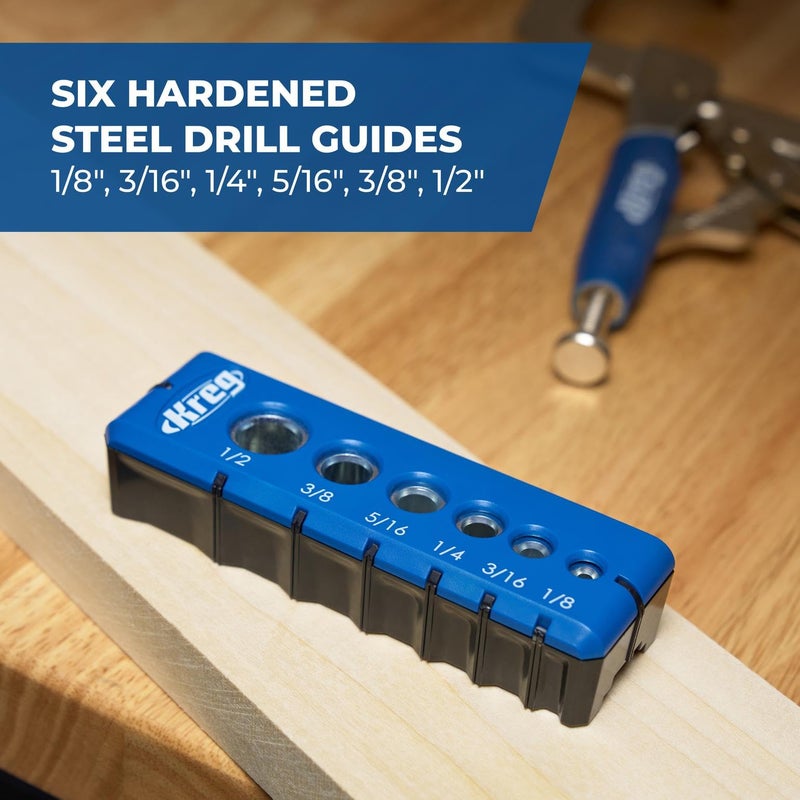 Kreg Portable Drilling Guide - 6 Hardened Drill Guides for Carpentry - Craftsman Tool Accessory - Image 4