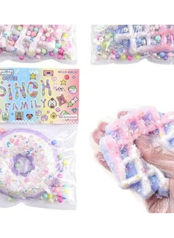 Donut Waffle Squishies Squeeze Toys, 3 Pcs Soft Food Squishies Stress Relief Novelty Sensory Fidget Toys for Kids and Adults