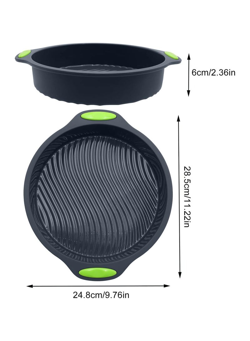 Silicone Baking Cake Mould, 9 Inch Non-Stick Cake Tin, Round Cake Pan Silicone Pan, Silicone Cake Moulds for Layer Cake Cheesecake Pies Pizza Birthday Party DIY - Image 5