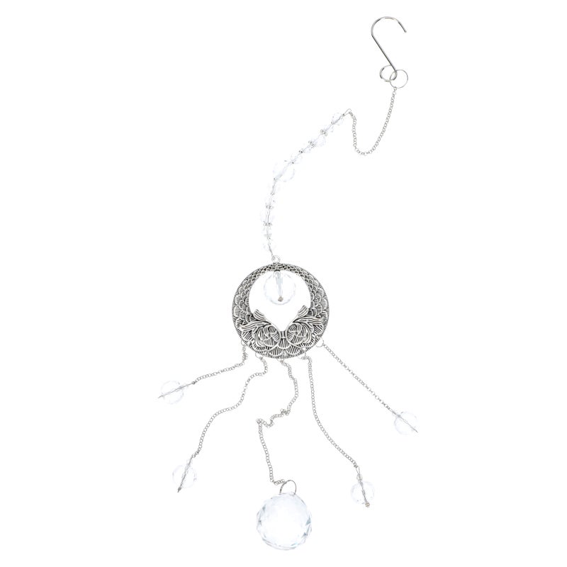 2 pcs Fan Lamp Iron Hanging Ornament Party Crystal Decoration Hanging Pendant - Image 4