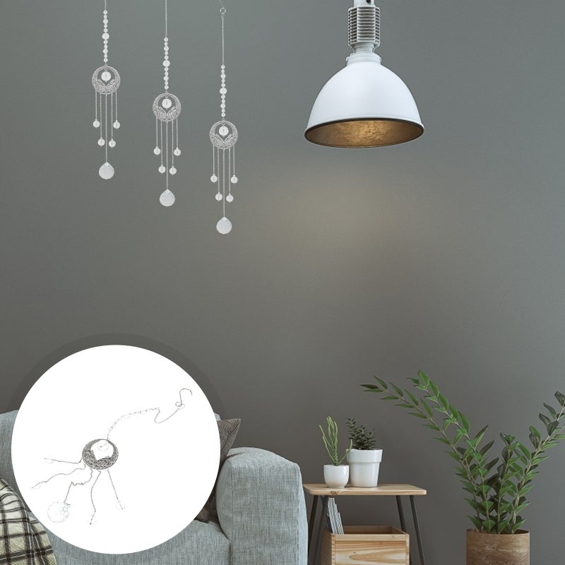 2 pcs Fan Lamp Iron Hanging Ornament Party Crystal Decoration Hanging Pendant - Image 3