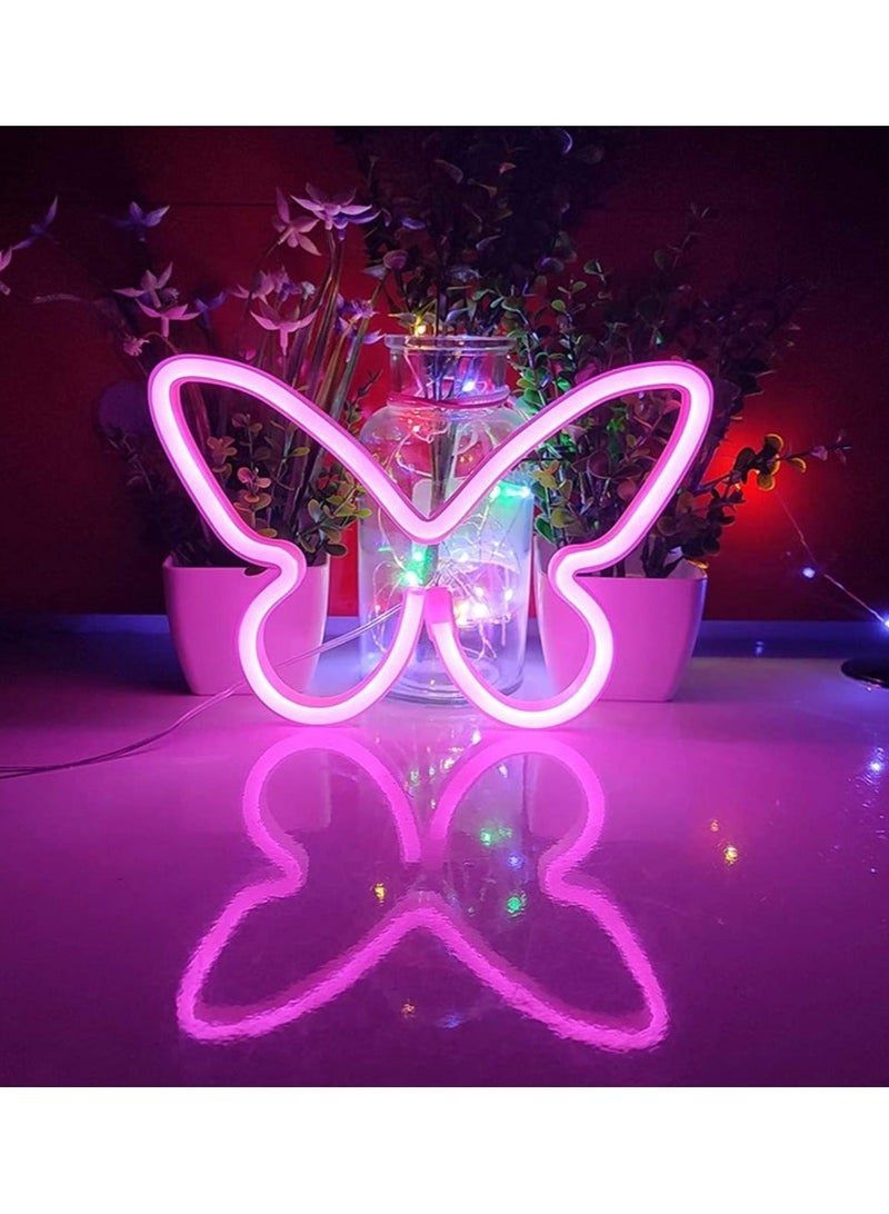 Captaintech Neon Lights Led Lamp Signs Butterfly Neon Light Room Decor Aesthetic Led Light Butterfly Night Light for Bedroom Bar Hotel Party Wedding Party Kids Room Game Room Wall Art Decoration - Image 3