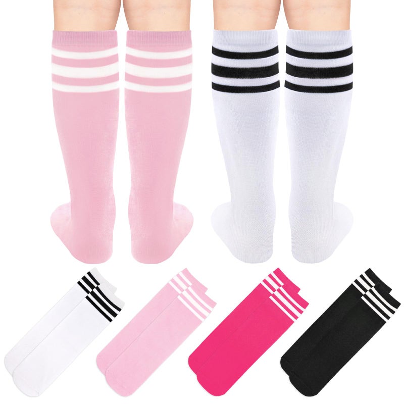 Sarfel Girls Soccer Socks Youth Soccer Socks Kids Soccer Socks Kids 4-6 Toddler Kids Baseball Socks Pink Girls Knee High Socks - Image 5