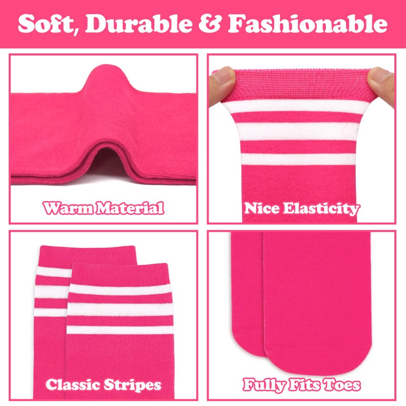Sarfel Girls Soccer Socks Youth Soccer Socks Kids Soccer Socks Kids 4-6 Toddler Kids Baseball Socks Pink Girls Knee High Socks - Image 4