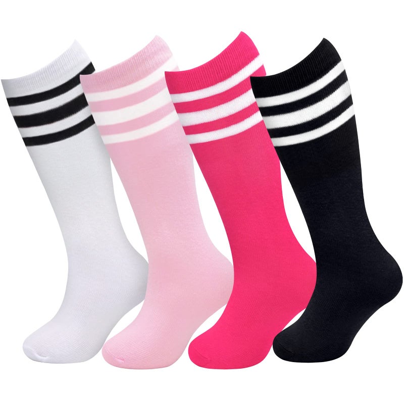 Sarfel Girls Soccer Socks Youth Soccer Socks Kids Soccer Socks Kids 4-6 Toddler Kids Baseball Socks Pink Girls Knee High Socks - Image 3