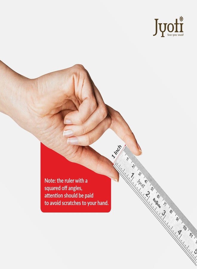 Jyoti Ruler/Scale - Royale (2 Pcs of Size 30cm (Sumo) of Stainless Steel) Imperial & Metric Measurements, Double Sided, Straight Edges, Measuring Tool for Architects, Engineers, Students - Pack of 2 - Image 5