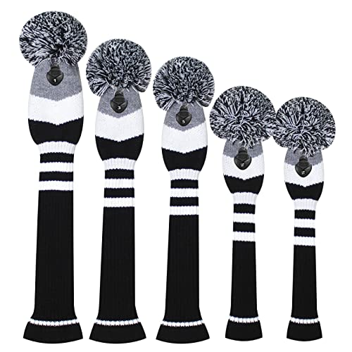 Scott Edward Knit Golf Club Cover for Woods and Driver Set of 5 Head Covers Protect Driver Wood(460cc) 1 Fairway Wood2 and Hybrid/UT2 with Rotating Club Number Tags - Image 2