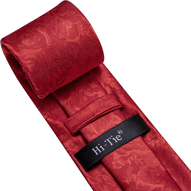 Hi-Tie Men's Tie Sets Silk Paisley Striped Necktie Pocket Square Cuff-links Sets Wedding Business Holiday - Image 5