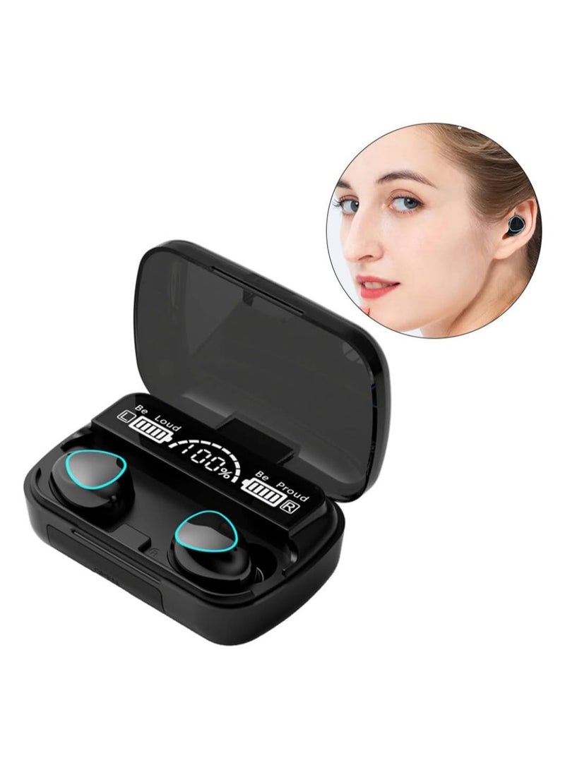 Bluetooth Earbuds TWS Wireless Headphones Waterproof In-Ear Earbuds M10 Headphones 9D Stereo Sports Headphones with Microphone Charging Case Black, Mini Earbuds - Image 2