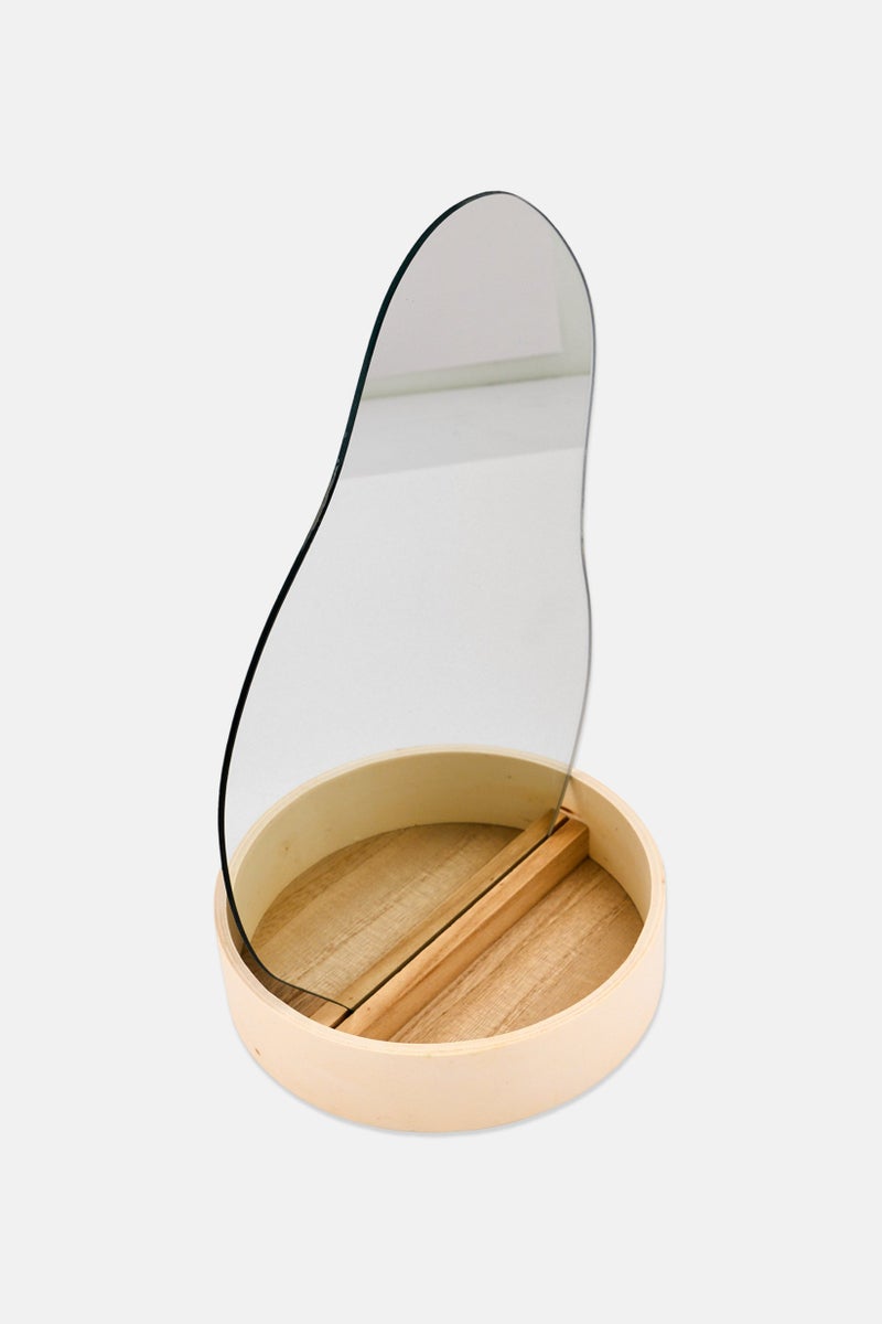 Muy Mucho Mirror With Stand Support, Beige - Image 4