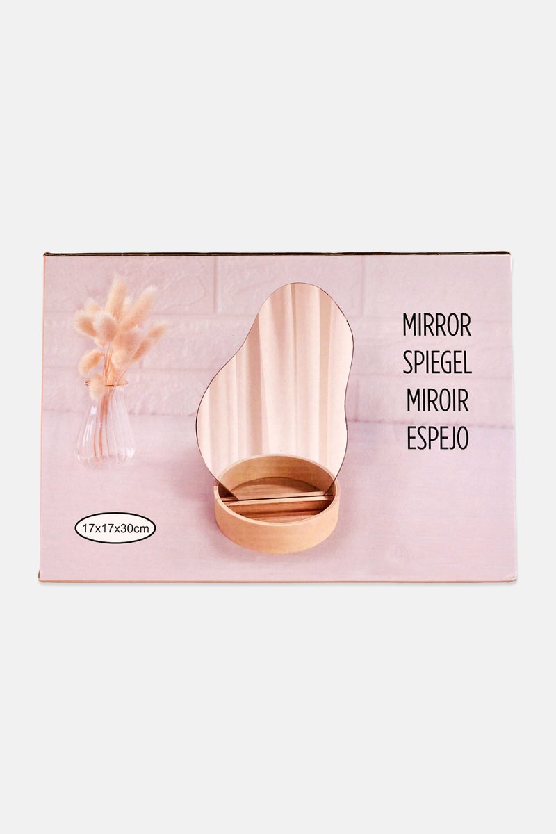 Muy Mucho Mirror With Stand Support, Beige - Image 1