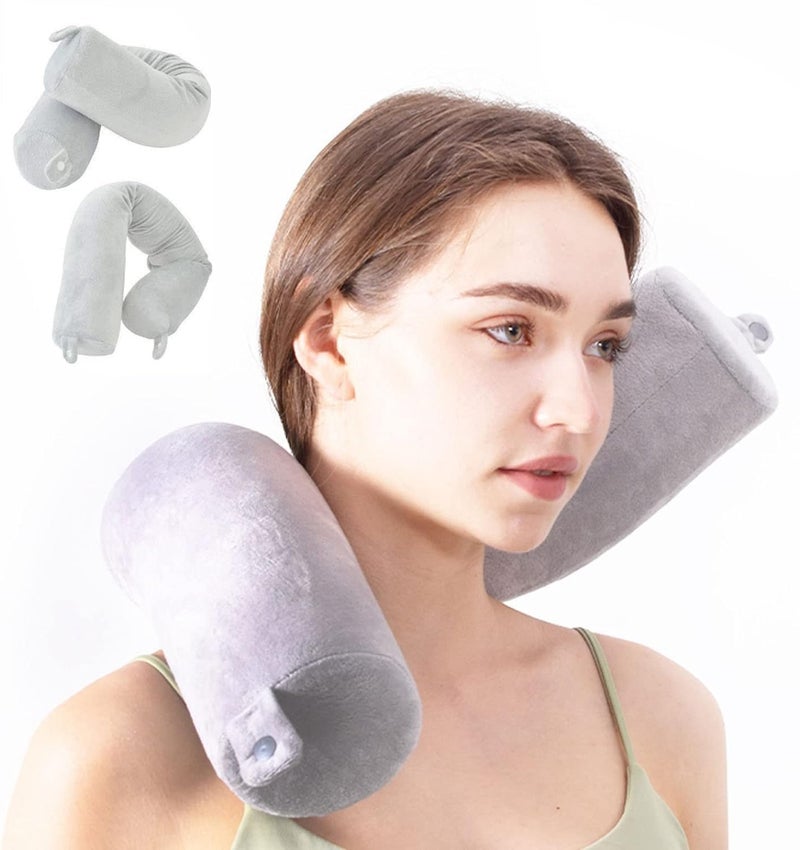 WOLBLIX Twist Memory Foam Travel Pillow for Neck Chin Lumbar and Leg Support for Traveling on Airplane Train Bus or at Home Adjustable Bendable Roll Pillow with Washable Soft Cover - Image 2