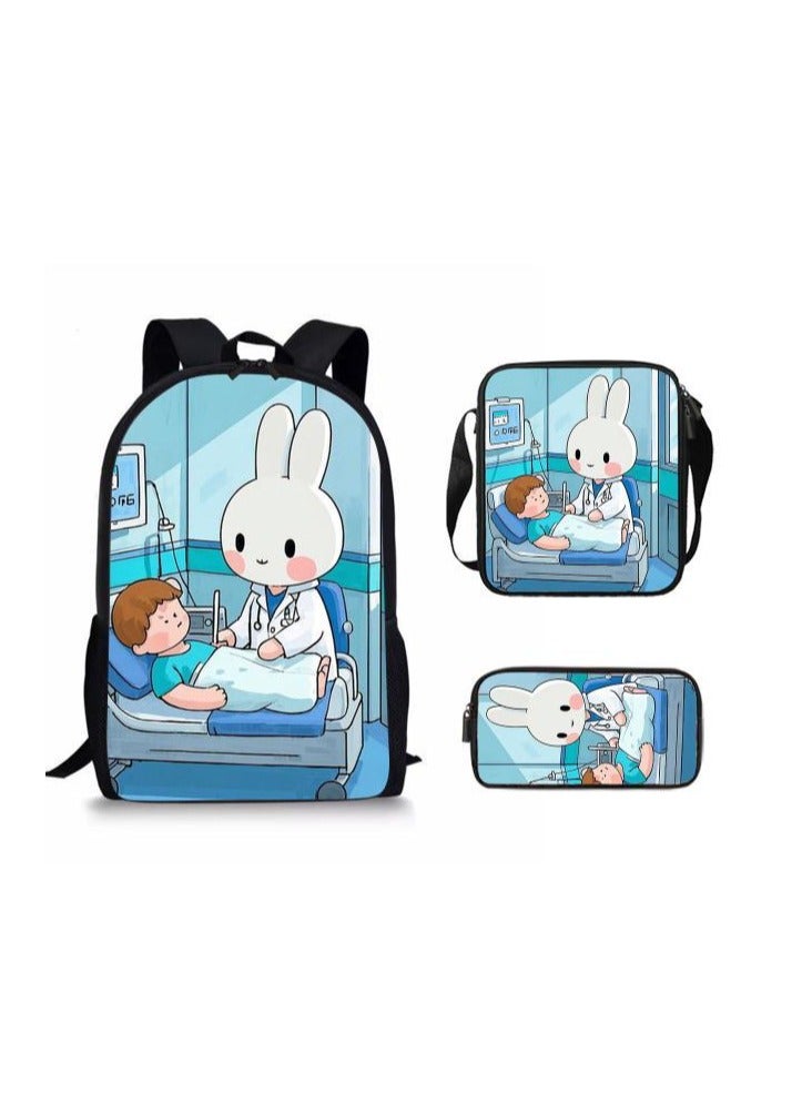 Cartoon style universal three-piece schoolbag - 821 - Image 1