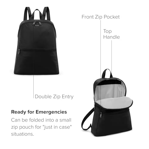 TUMI - Just In Case Foldable Backpack - Lightweight, Compact Travel Backpack - For One Bag Travel - 15.5" X 12.3" X 4.5" - Black with Gunmetal Hardware - Image 3