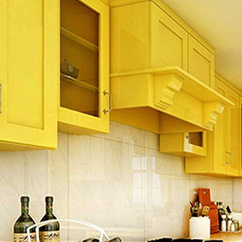 HOME13™ Glossy Wallpaper Peel & Stick Contact Paper Decorative Self Adhesive Vinyl Wallpaper for Kitchen Cabinet Furniture Countertop Waterproof (24inches by 48inches, Yellow Glossy Wallpaper) - Image 4