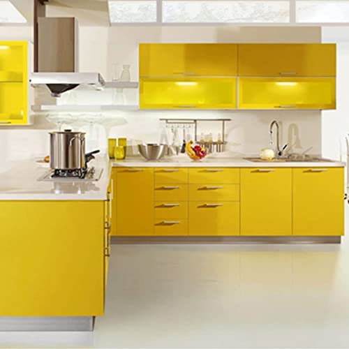 HOME13™ Glossy Wallpaper Peel & Stick Contact Paper Decorative Self Adhesive Vinyl Wallpaper for Kitchen Cabinet Furniture Countertop Waterproof (24inches by 48inches, Yellow Glossy Wallpaper) - Image 2