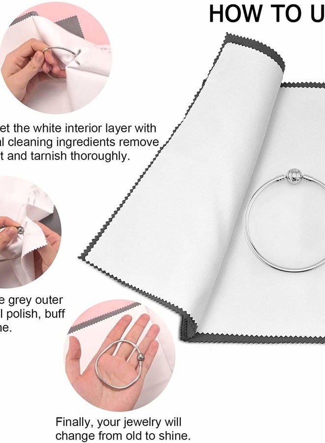 SEVENWELL 2pcs Jewelry Polishing Cleaning Cloth Large 10 x 12in for Sterling Silver Jewelry Gold, Diamond, Platinum, Coins (Yellow) - Image 5