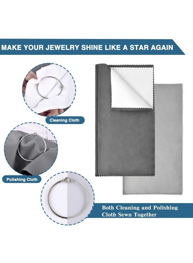SEVENWELL 2pcs Jewelry Polishing Cleaning Cloth Large 10 x 12in for Sterling Silver Jewelry Gold, Diamond, Platinum, Coins (Yellow) - Image 3