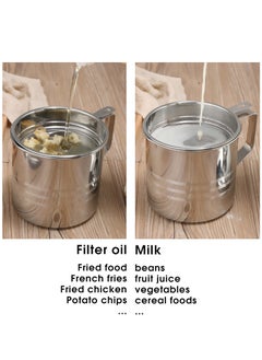 Excefore 1.2L Oil Strainer Container, Stainless Steel Kitchen Cooking Oil Storage Pot Grease Keeper with Detachable Fine Mesh Filter  - Image 5