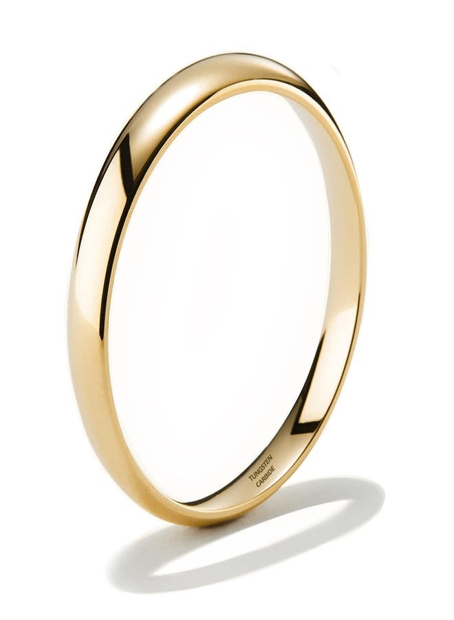 NOKMIT 2mm 4mm 6mm Gold Wedding Bands for Women Men Dainty Gold Silver Tungsten Cigar Band Rings Thumb Pinky Ring High Polish Non Tarnish Comfort Fit Size 4-12, Tungsten Carbide, No Gemstone - Image 1