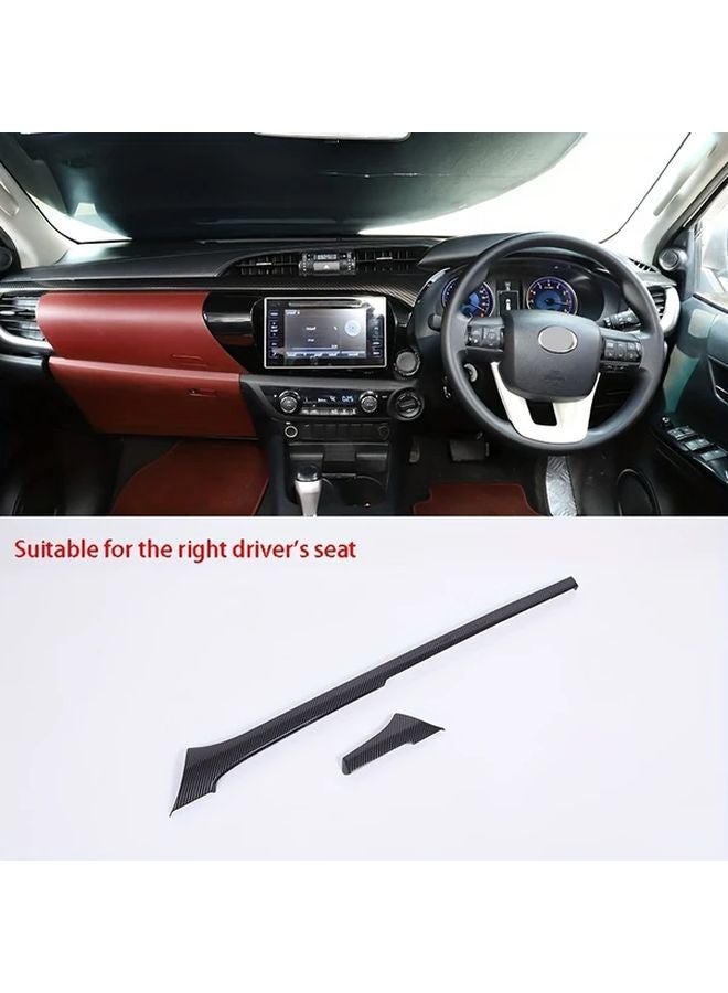 Carbon Fiber Dashboard Panel Decorative Sticker For Toyota Hilux 2016 2024 RHD - Image 1