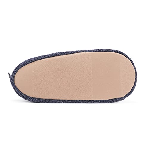 MUK LUKS Men's Morty Ragg Wool Slipper Sock, Navy, X-Large - Image 3