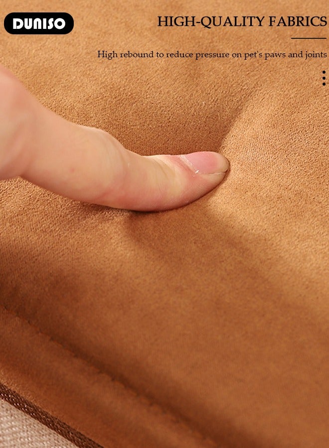 DUNISO 3-Step Foldable Pet Steps, 2-in-1 Soft Flannel Dog Stairs with Storage, Non-Slip Cat Steps with High-Elastic and Breathable Material Sponge for Puppy Kitten Climbing High Bed and Couch - Image 5