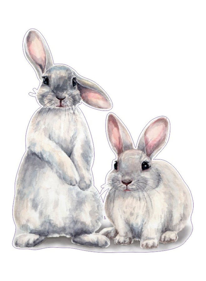 NIBEMINENT Two Bunnies 3D Removable Sticker - Image 1