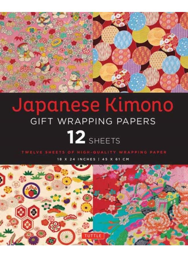 Japanese Kimono Gift Wrapping Papers - 12 Sheets : 18 x 24 inch (45 x 61 cm) Wrapping Paper 