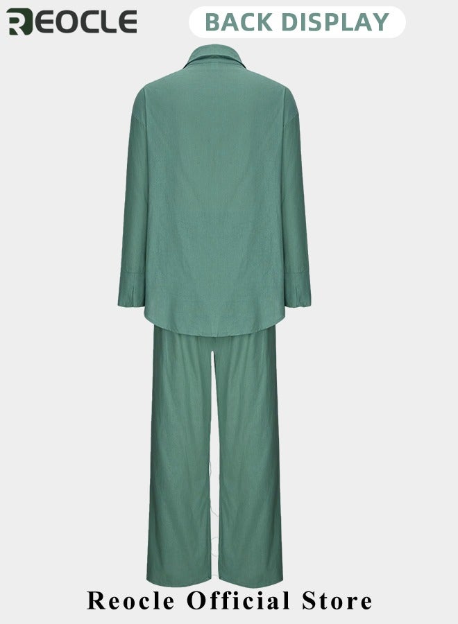 ريوكل طقم ملابس رياضية نسائية صيفي قطن فضفاض مكون من قطعتين - Image 3