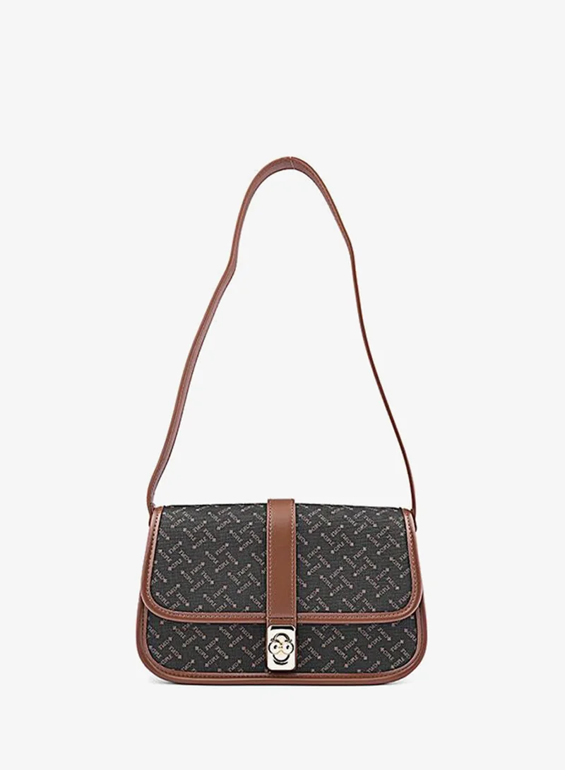 كابلي Women’s Monogram Shoulder Bag with Front Lock Detail