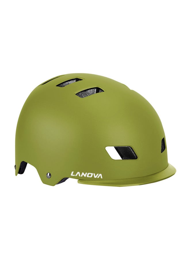 Green Skateboard Helmet For Children And Adults, Roller Skating Head Protection, Cycling Helmet, Ultra-light And Breathable Ce Certified, Customizable