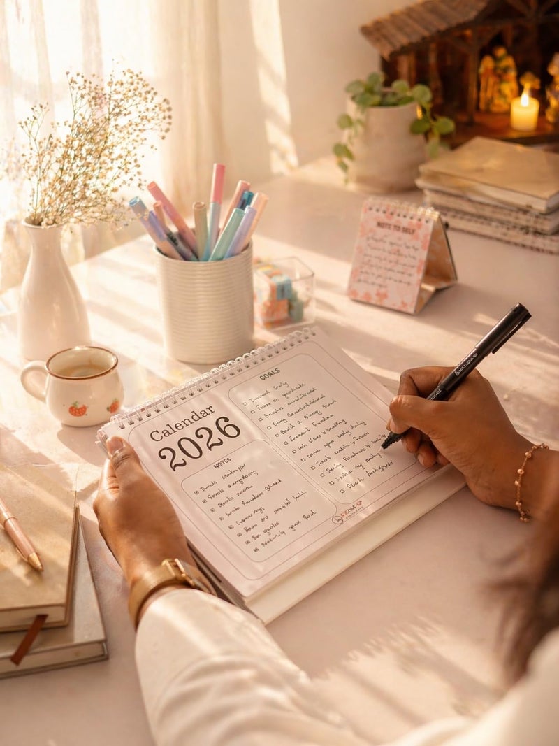 SCONY.G | DESKTOP PLANNER CALENDAR 2026 | 24 * 18 CM | WRITABLE PAGES - Image 3
