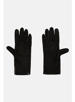 Justin Gregory Women 1 Pair Velvet Quilted Gloves, Gray  - Image 2