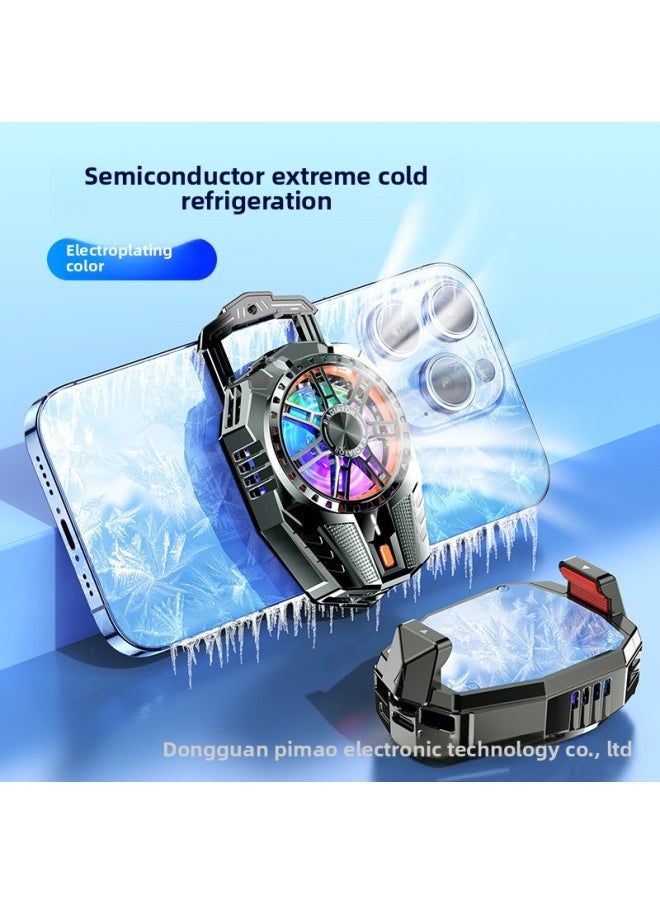 Generic 2024 Mobile Phone Radiator Three-speed Adjustment Semiconductor Refrigerator Chicken Game Fast Cooling Portable-Color:X119 Plating Tarnish (with Digital Display)  - Image 1