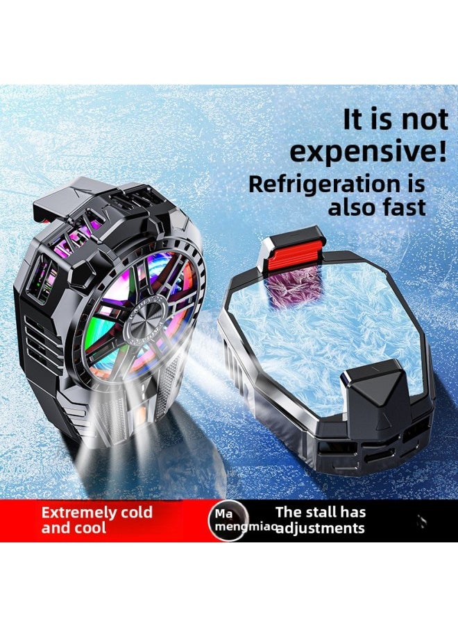 Generic 2024 Mobile Phone Radiator Three-speed Adjustment Semiconductor Refrigerator Chicken Game Fast Cooling Portable-Color:X119 Plating Tarnish (with Digital Display)  - Image 3