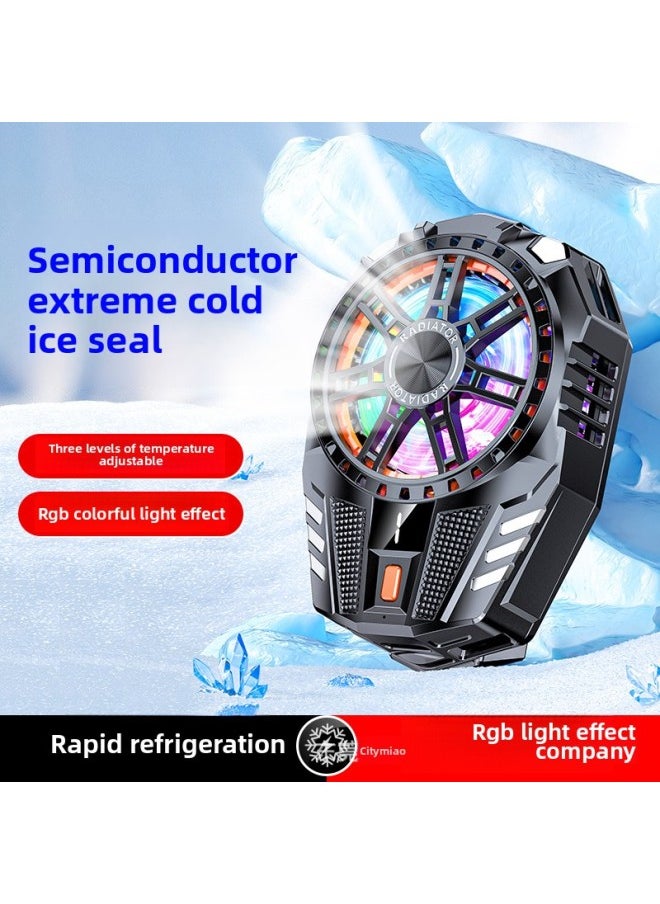 Generic 2024 Mobile Phone Radiator Three-speed Adjustment Semiconductor Refrigerator Chicken Game Fast Cooling Portable-Color:X119 Plating Tarnish (with Digital Display)  - Image 5