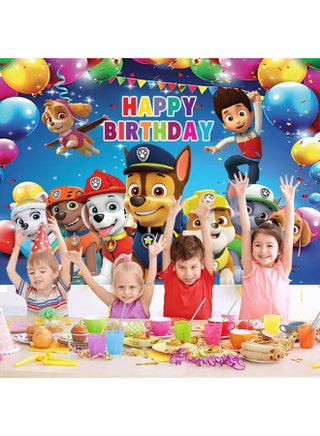 قماش زخرفة خلفية حفلة عيد ميلاد بح theme باو باترول، مناسب لProps تصوير عيد ميلاد الأطفال (الحجم: 150 سم × 100 سم) - view 3