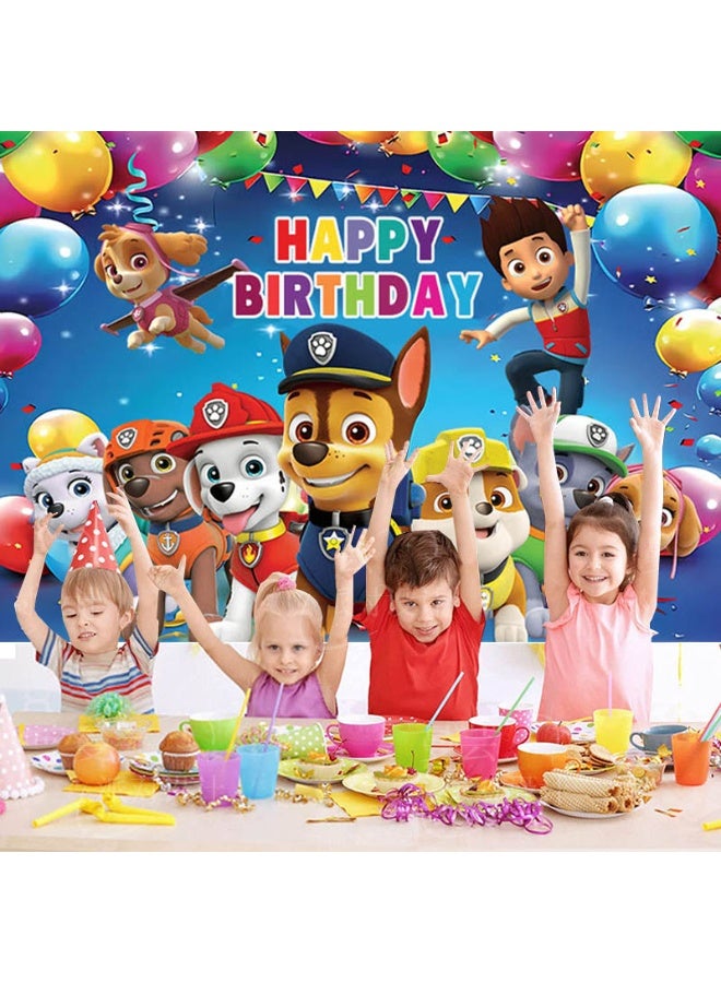 Paw Patrol themed birthday party background decoration cloth, suitable for children's birthday photography props background (size: 150cm X 100cm) - Image 3