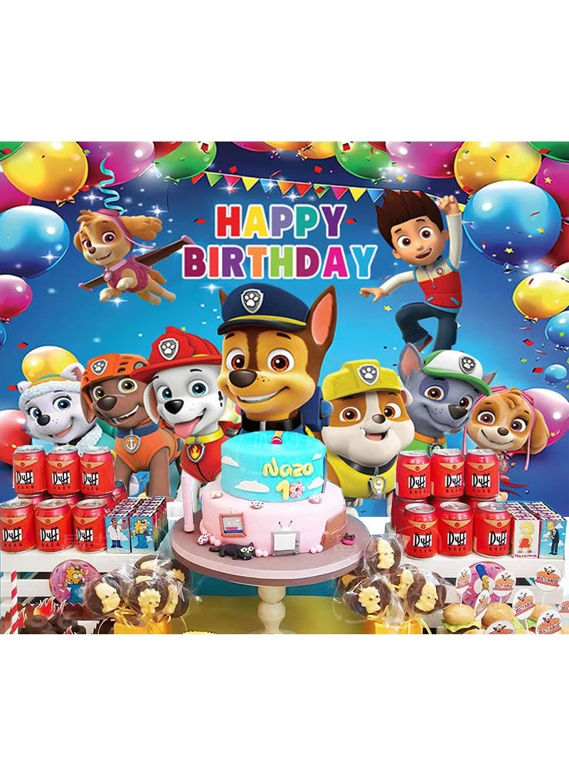 Paw Patrol themed birthday party background decoration cloth, suitable for children's birthday photography props background (size: 150cm X 100cm) - Image 2