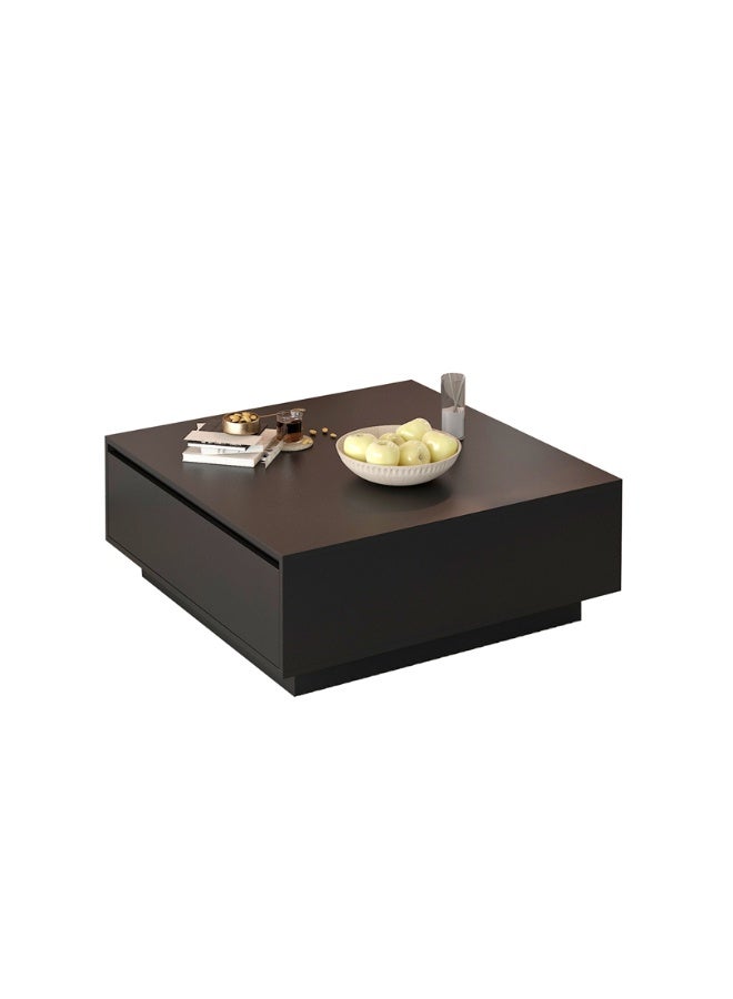 Coffee Table, Multi-Functional Center Table with Storage Drawer, Modern Square Living Room Desk Sofa Side Table for Home Office Coffee Shop, 90*90*35cm (Black, CJ028) - Image 5