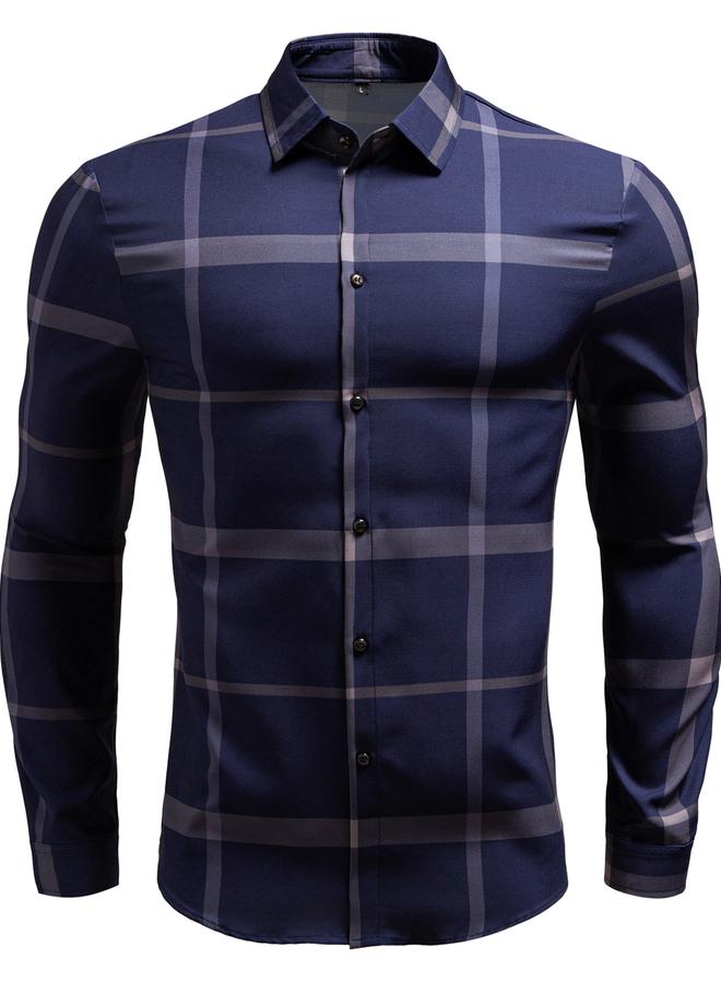 تايك تو قميص بأكمام طويلة وأزرار أمامية بنقشة مربعات - Image 3