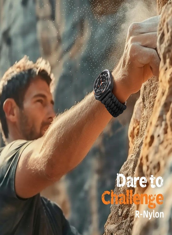 Bandletic سوار Bandletic 550 Paracord Nylon متوافق مع ساعة Samsung Galaxy Watch Ultra مقاس 47 مم للرجال، سوار متين مصنوع يدويًا من النايلون المضفر التكتيكي العسكري القابل للتهوية مع مشبك من الفولاذ المقاوم للصدأ - Image 2