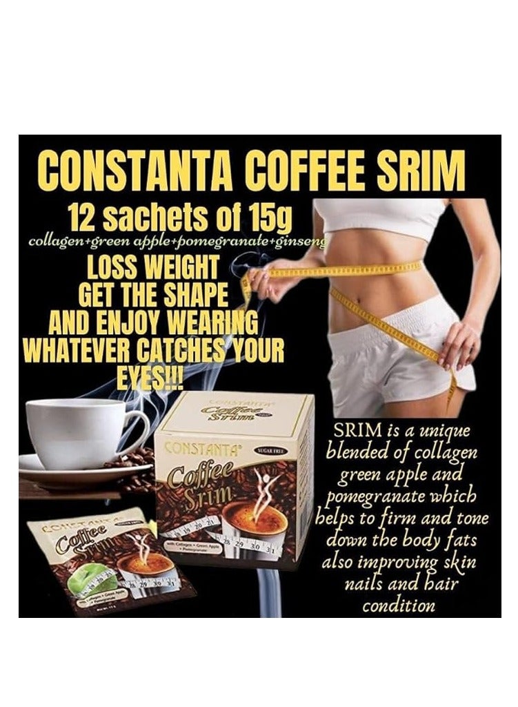 كونستانتا قهوة تنحيف الجسم سريم خالية من السكر من كونستانتا 1 علبة (12 كيس) - Image 3