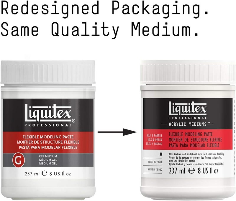 Liquitex Professional Flexible Modeling Paste Medium, 8 Oz - Non-Toxic Acrylic Gel for Texture and Sculptural Forms - Image 2