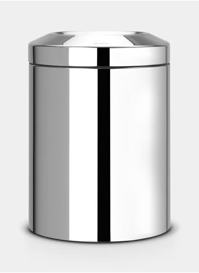 brabantia Flame Guard Waste Paper Bin 7 Litre Brilliant Steel  - Image 1