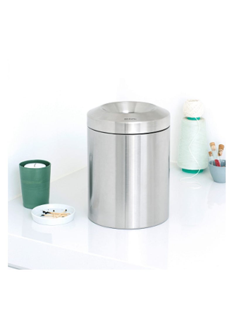 brabantia Flame Guard Waste Paper Bin 7 Litre Brilliant Steel  - Image 2