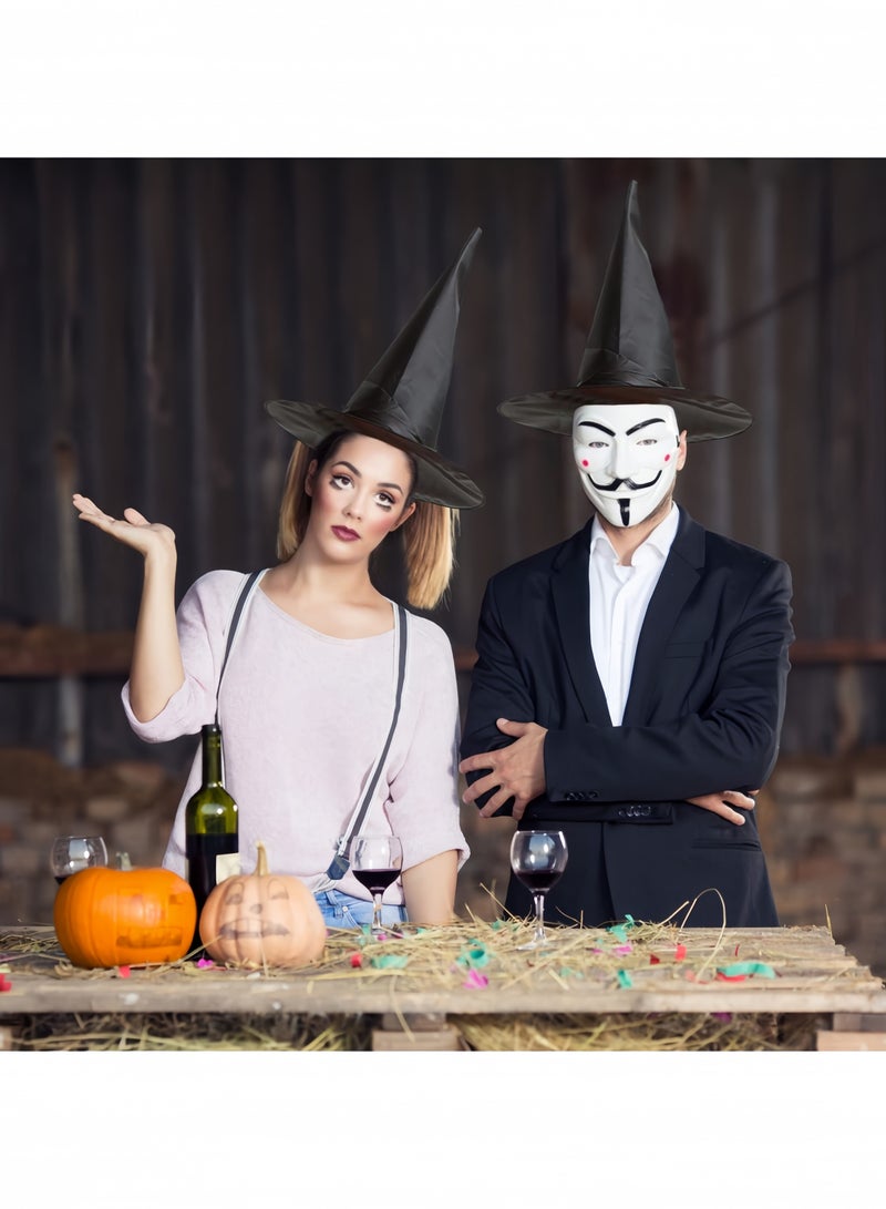 GGEROU 2Pcs Witch Hats Black Pointed Wizard Hat Witch Costume Accessories Unisex Fancy Dress Carnival Accessories for Halloween Dress Up Costume Party Cosplay 38*36cm - Image 4