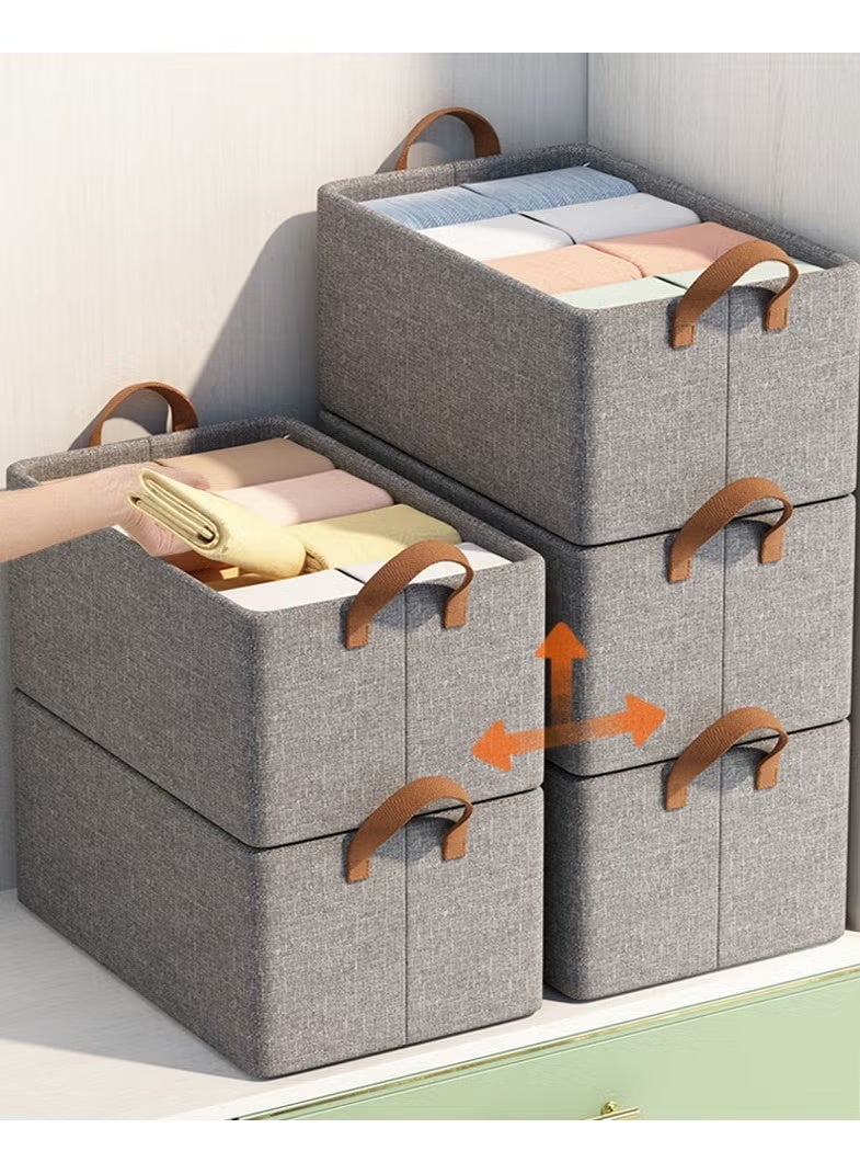 Large Wardrobe Clothes Organizers Sock Underwear Drawer Organizer Dividers 5 Pack Collapsible Cabinet Closet Storage Boxes Stackable Drawer Organizer Storage Bin Container for Clothes, Pants, Belt - Image 1